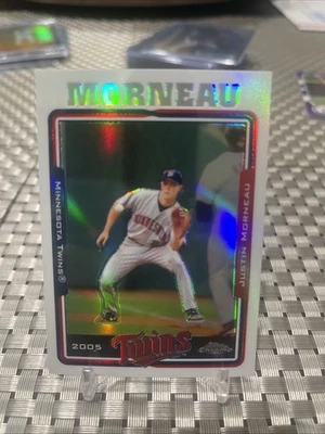 2005 Topps Chrome refrator branco Justin Morneau #395 gêmeos - Imagem 1 de 4