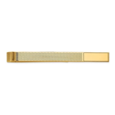14k Yellow Gold Men's Grooved Engravable Tie Bar - Image 1 of 3