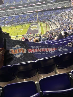 Baltimore Ravens Super Bowl 35º Campeonato Mini Pennant Giveaway NOVO 12/7/25 - Imagem 1 de 2