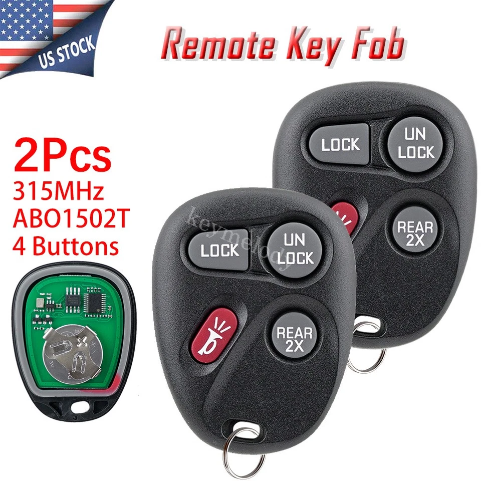 2 4B Remote Car Key Fob For Chevrolet Camaro Pontiac Firebird 1996-2002 ABO1502T - Image 1 of 4