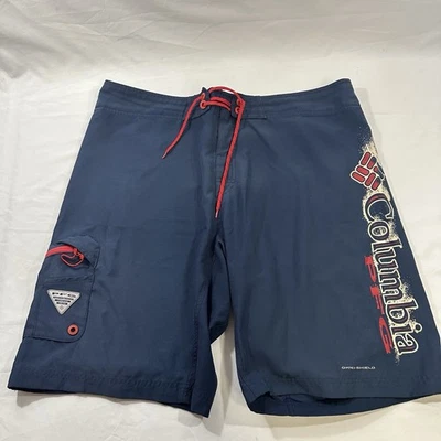 Columbia PFG Azul Rojo Blanco Board Shorts Pantalones Cortos de Natación para Hombre Talla 38  Foto 1 de 4
