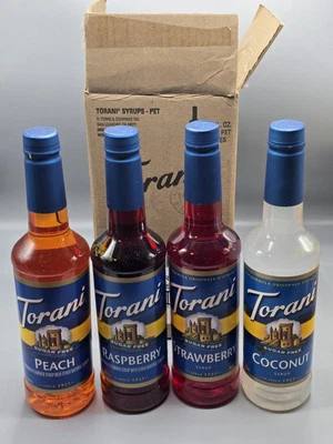 Jarabe sin azúcar Torani, paquete de variedad de sabores de soda, 25,4 fl oz (paquete de 4)  Foto 1 de 4
