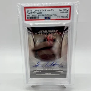 2019 Star Wars Topps Masterwork Sam Witwer Darth Maul Auto Rainbow Foil 50 PSA 8 - Picture 1 of 2