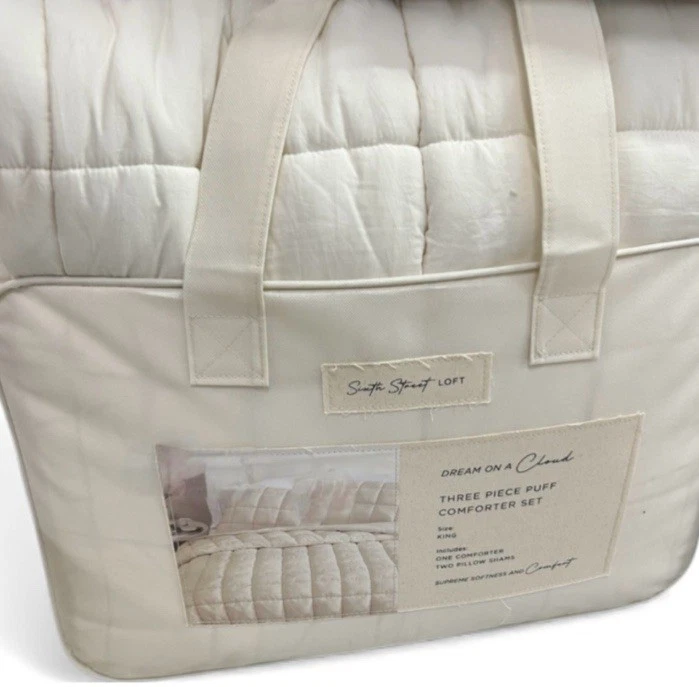 Juego de edredón Sixth Street Loft Off White 3 piezas King Puff suavidad suprema Foto 1 de 3