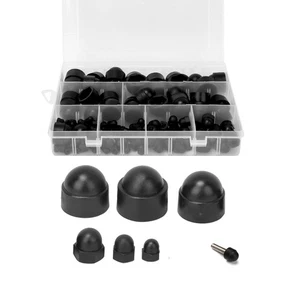 Rubber End Caps, Bolts Cap, Hex Nut Dome Cover 145pcs Black Nut... - Picture 1 of 9