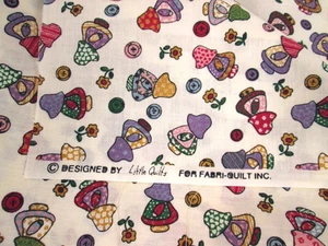Vintage Sunbonnet Sue Fabric Button Floral Cottage Country Little Quilts Purple - Picture 1 of 3