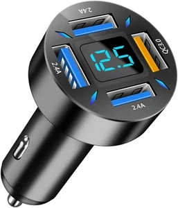 4 Ports USB Car Charger, 66W Super Fast Charging with QC 3.0, PD QC3.0, 1PCS - Picture 1 of 6