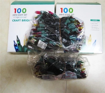 2 Craft Brights Sets 100 Mini Multi Color Lights  New In Box Indoor/Outdoor - Image 1 of 4