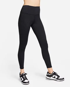 NIKE ONE DRI FIT WOMEN'S TRAINING HIGH RISE 7/8 TIGHTS BLACK #FN3241-NWT - Picture 1 of 9