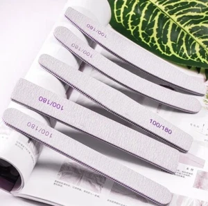 100/180/240 GRIT NAIL FILES PROFESSIONAL QUALITY HALF MOON/CURVED/DIAMOND BUFFER - Picture 1 of 24