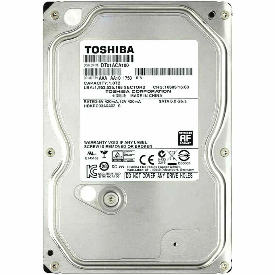 Toshiba 1TB | 3.5" | 7200RPM | SATA 3 | (6Gb/s) Internal Hard Drive for Desktop - Image 1 of 1