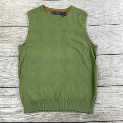 Oscar De La Renta Chaleco Hombres Talla Pequeña Cuello en V Suéter Camisa Sin Mangas Verde NUEVO Foto 1 de 4