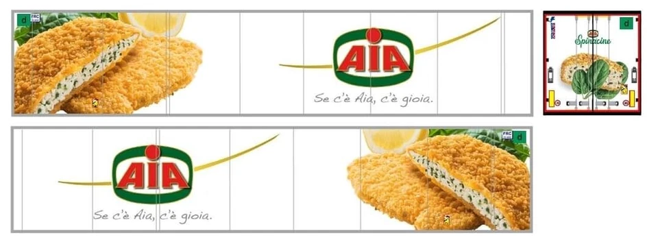 Grafica adesiva "AIA Spinacine SCHIMITZ " x semirimorchi Herpa 1/87 autop. - Immagine 1 di 1