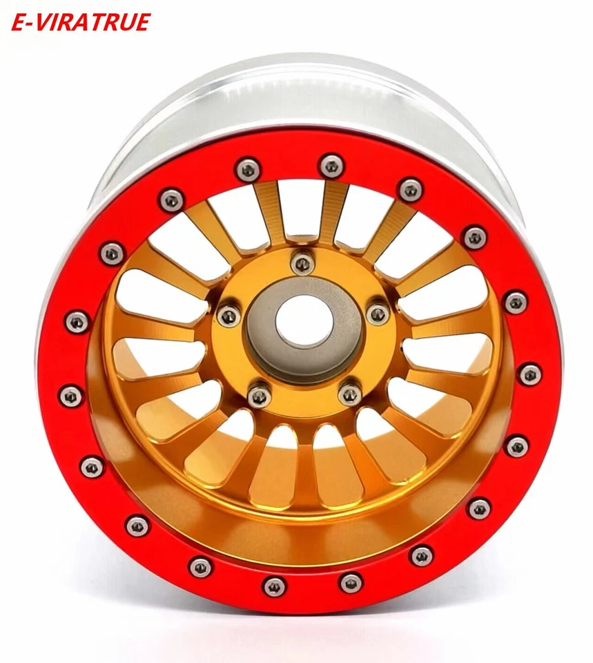 E-VIRATRUE 3.8''Alu Wheel Fits Proline Tire For TRAXXAS Maxx Slash Gold 1pcs - Image 1 of 1