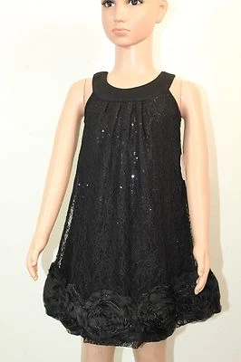 Vestido Lipstik Niñas Estilo # 4121 Lentejuelas Bling Niñas Talla 10 Nuevo con Etiquetas Rosa Parte Inferior Negro Foto 1 de 4
