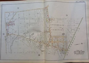 1889 MILESTOWN BRANCHTOWN NORTHWOOD CEMETERY PHILADELPHIA PA COPY PLAT ATLAS MAP - Picture 1 of 3