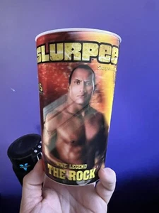 WWE 7 Eleven Collectible Plastic Slurpee Cup 3D Design THE ROCK Lenticular Art - Picture 1 of 7