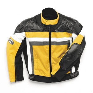 Chaqueta de motocicleta Zero-60 Flash amarilla/negra textil/cuero para hombre tallas MD - XL - Imagen 1 de 1