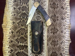 *RARE* VINTAGE BUCK 110 LOCKBACK FOLDING KNIFE 2-DOT WITH ORIGINAL SHEATH - Picture 1 of 14