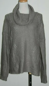 Sonoma Life Style Gray Silver Metallic Cowl Neck Knit Pullover Sweater Large - Picture 1 of 3