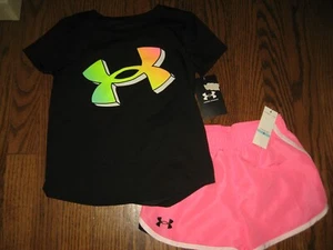 New girls Under Armour activewear shorts lot top short sleeve 5 set UASHI16R-001 - Picture 1 of 1