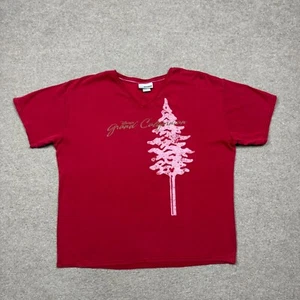 Disney Women's Shirt Size XL Red V Neck Short Sleeve V Neck Lightweight Casual - Picture 1 of 6