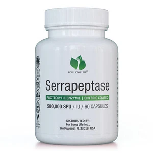 For Long Life - Serrapeptase (500.000 IU) - Proteolytic Enzyme Supplement - G... - Picture 1 of 2