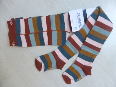 ewers Strumpfhose, 98% Baumwolle, bunt geringelt in Erdtönen,  NEU! - Bild 1 von 2