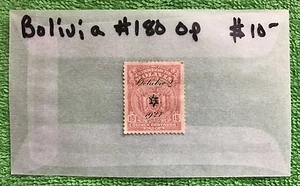 Bolivien #180 Provisorischer Aufdruck M/POSTFRISCH & GRATIS GESCHENK ZU JEDER BESTELLUNG!  - Bild 1 von 4