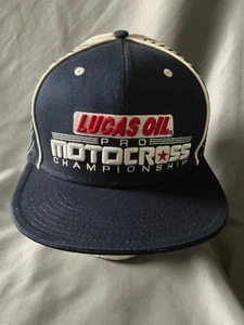 New Lucas Oil Pro Motocross Championship Hat Blue/White Striped S/M Fitted MXSer - Picture 1 of 5
