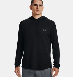 Under Armour Para Hombre UA Waffle Sudadera con Capucha Manga Larga Camisa Grande Negra 1302362 Nueva con Etiquetas - Imagen 1 de 5