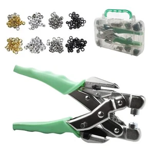 3/16 & 1/8 Grommet Tool Kit and Eyelet Hole Punch Plier, Grommet Eyelet Pliers T - Picture 1 of 7