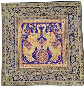 Boho Hippie Yoga Pillow Case Cushion Cover Brown Brocade Jacquard Meditation - Picture 1 of 4
