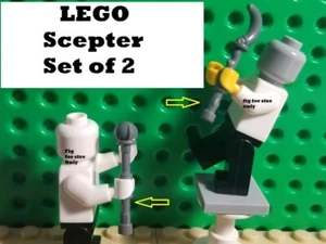LEGO Scepter Set of 2 Moon Crescent Staff Guardians Villain Wizard Warlock - Picture 1 of 1
