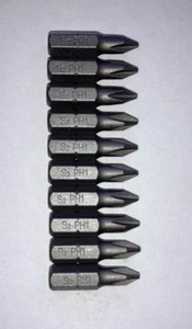 PH1 Phillips Philips Screwdriver Drill Insert Bit 10 Pack - Picture 1 of 1
