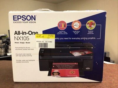Epson Stylus NX105 Print Copy Scan All-In-One Inkjet Black Color Printer-PARTS - Image 1 of 2