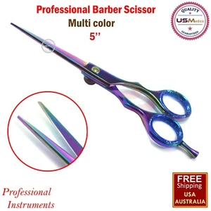 Haircutting Barber Saloon Multicolor Scissor 5 inch Stainless Steel NEW Beaden® - Picture 1 of 5