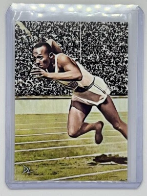 Коллекционная карточка Джесси Оуэнса ограниченного выпуска подписанная художником Олимпийские игры 1936 3/10 - Изображение 1 из 2