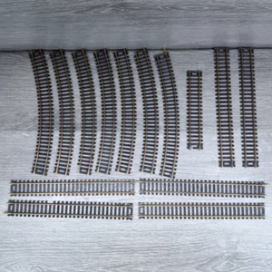 HO Scale Atlas 18" R Vintage Track Lot 14 Curved & Straight Brass Rails #1548 - Picture 1 of 17
