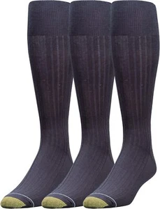 GOLDTOE Men's Classic Canterbury Over-the-Calf Dress Socks (3 Pairs) - Picture 1 of 7