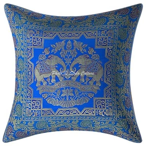 Funda de almohada decoración del hogar brocado jacquard elefante funda de cojín 16 x 16 pulgadas - Imagen 1 de 5