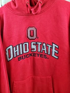 Ohio State Buckeyes Hooded Pullover Sweatshirt Mens L Red NCAA Football - Picture 1 of 12