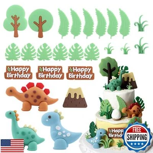 HPLYEL 25PCS Dinosaur Cake Topper, Leaves Trees Cake Decorations Birthday Cak - Picture 1 of 5