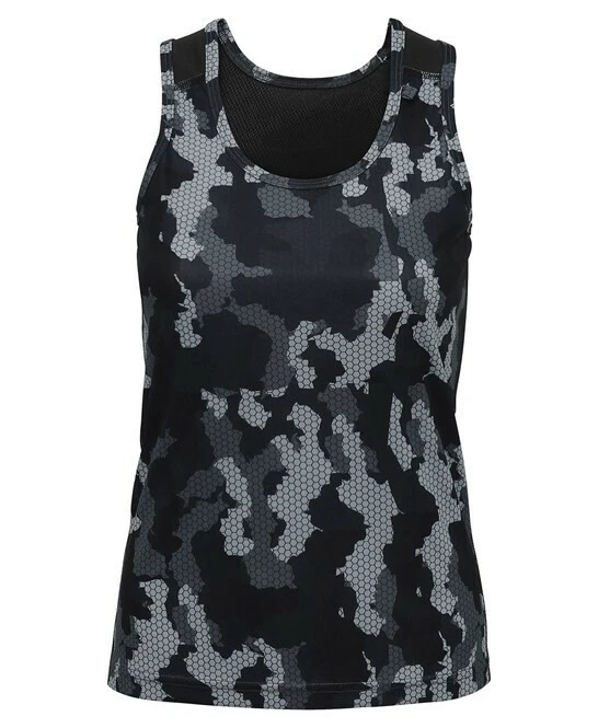 TriDri Womens Charcoal Hexoflage Performance Vest. XS & S - Image 1 of 2