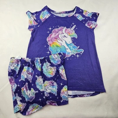 Conjunto de roupa de dormir The Childrens PJ Place meninas tamanho GG 10-12 azul unicórnios - Imagem 1 de 4