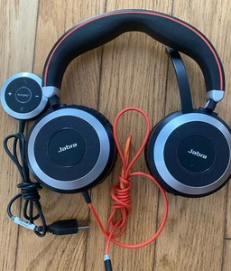 Jabra EVOLVE 80 HSC019 Wired Stereo Noise Canceling Headset with USB Remote Hub - Picture 1 of 6