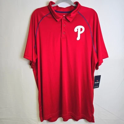 Fanatics Philadelphia Phillies Strong Alone Raglan Polo, Red, Men's 2XL, New - Image 1 of 4