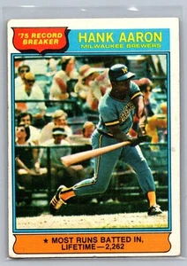 Hank Aaron 1976 Topps Milwaukee Brewers #1 - Imagen 1 de 2
