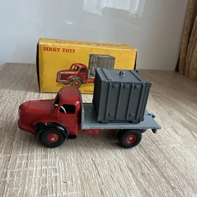 French Dinky Toys 34b Plateau Berliet avec Container Truck Boxed — 第 1/4 张图片
