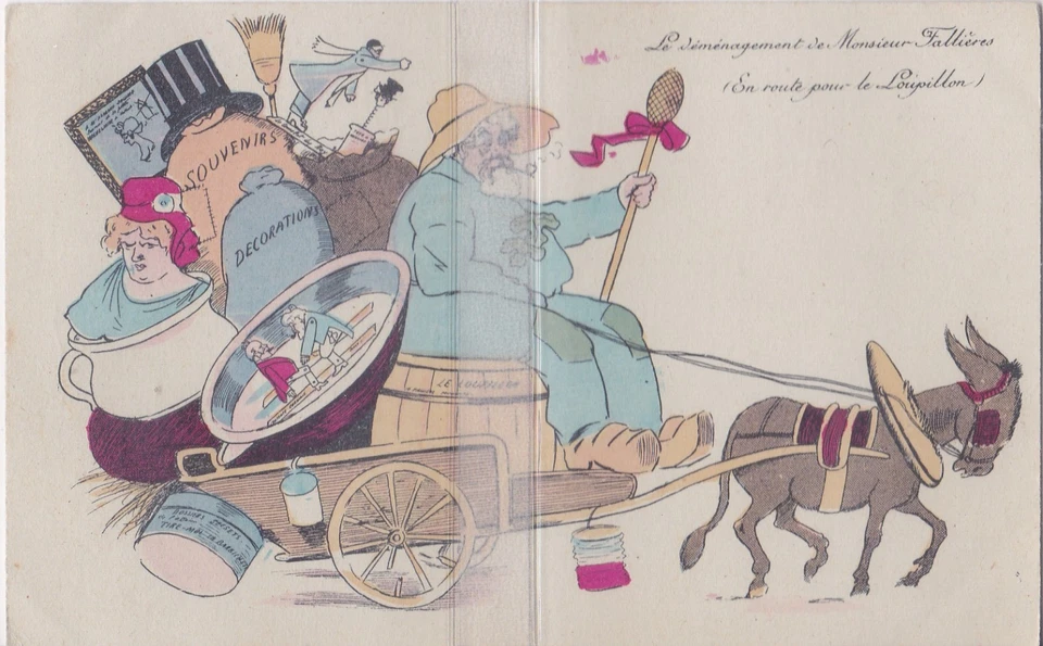 CPA  SATYRIQUE  LE DEMENAGEMENT DE FALLIERES - Photo 1/1